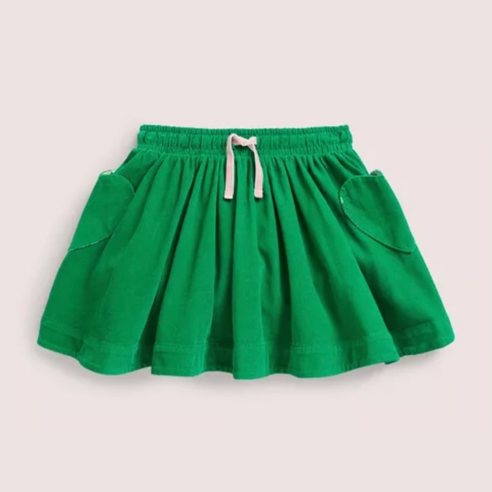 Mini Boden Woven Twirly Skirt Green Corduroy Toddler Girl 3-4T